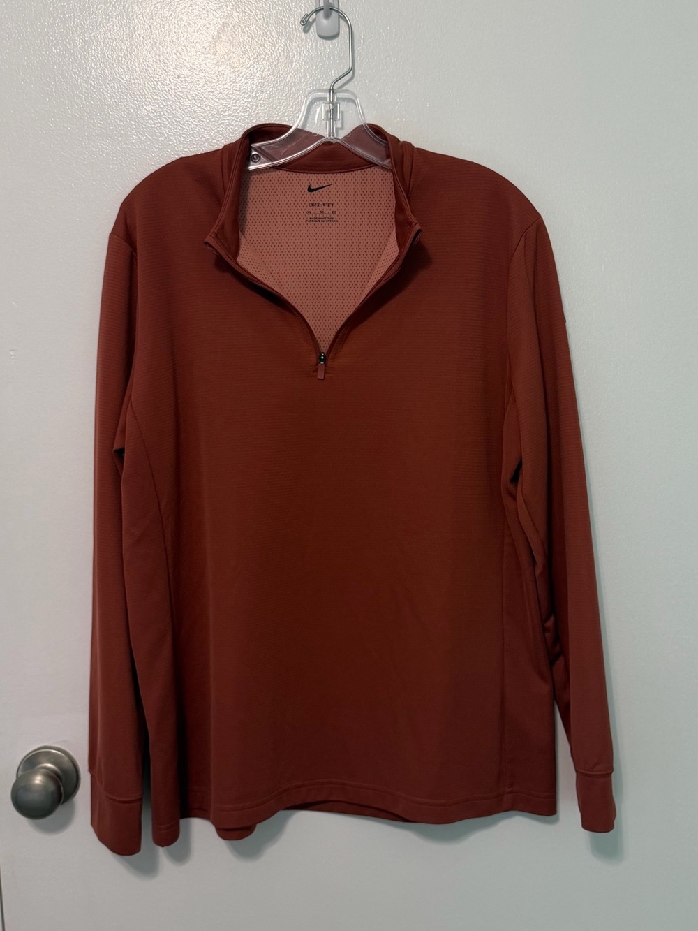 Nike Rust/Salmon Dri-FIT Zip Pullover